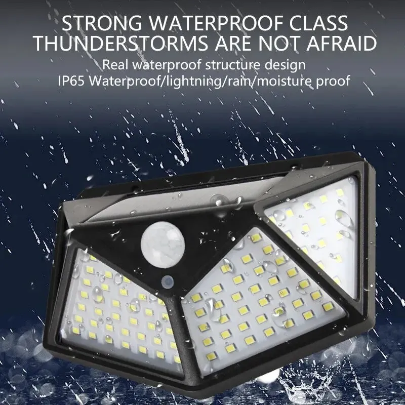 100led Solar Wall Lamp Waterproof Motion Sensor Solar Powered Street Lamp for Garden Railing Decoration