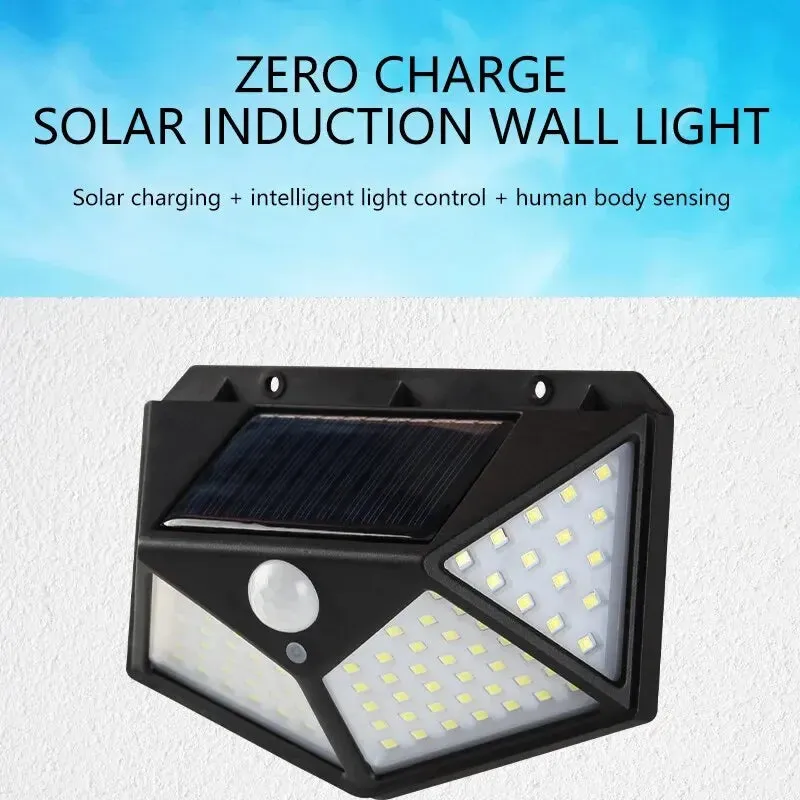 100led Solar Wall Lamp Waterproof Motion Sensor Solar Powered Street Lamp for Garden Railing Decoration