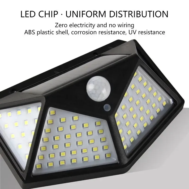 100led Solar Wall Lamp Waterproof Motion Sensor Solar Powered Street Lamp for Garden Railing Decoration