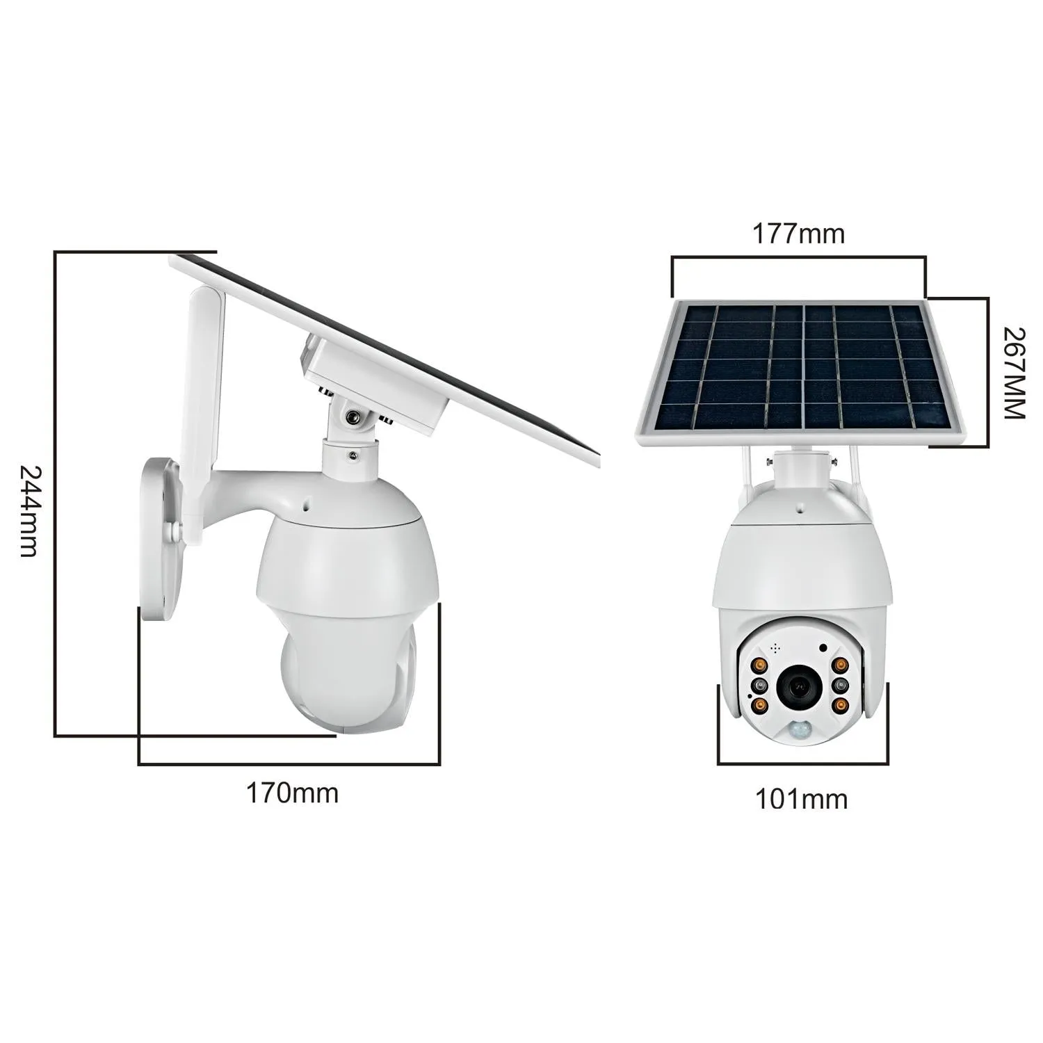 1080P Full Hd Solar Powered Wifi Camera Support Pir Alarm Night Vision Two Way Audio Tf Card