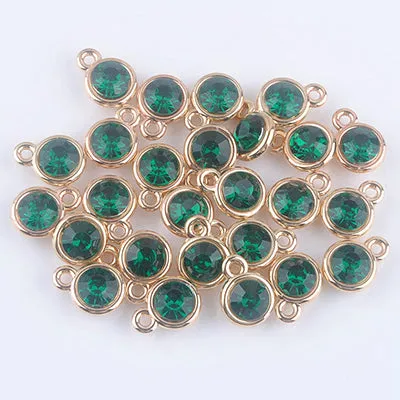 12pcs/lot mixed Birthstone charms 11mm Acrylic gold pendant for Diy Personalized Necklace and Bracelet Free shipping XY160419