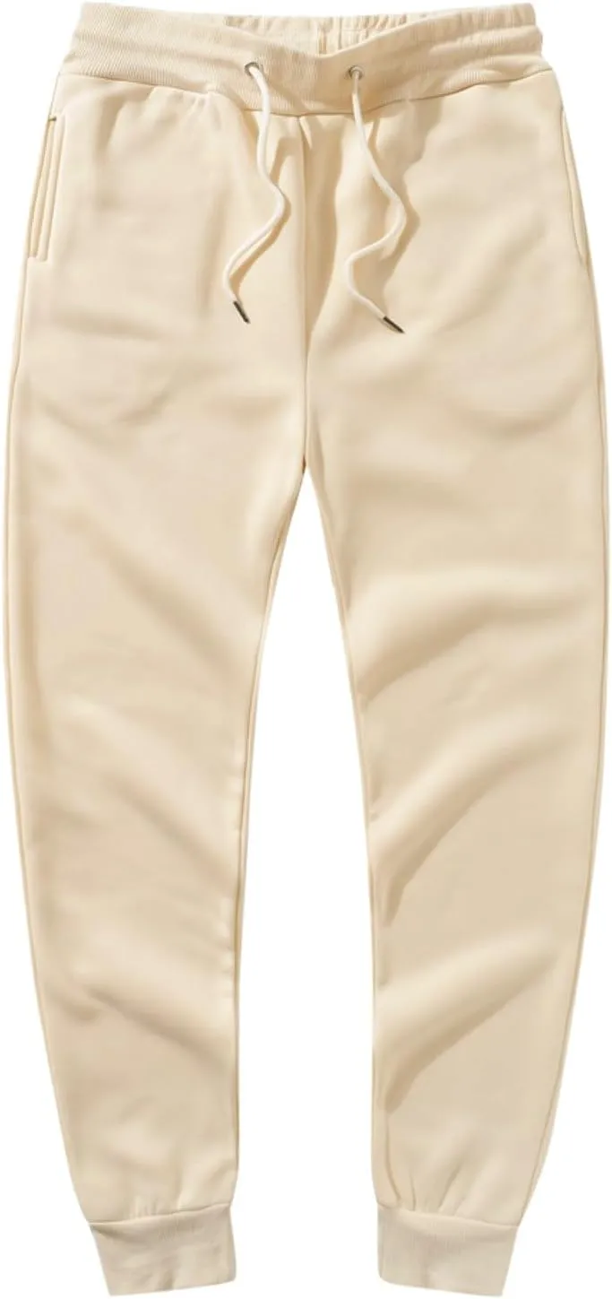 2024 Cargo Sweatpants for Men Stylish Fleece Joggers Pants Elastic Waist Baggy Drawstring Trousers Bottoms with Pockets