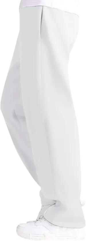 2024 Men's Cargo Sweatpants Stylish Casual Fleece Joggers Loose Fit Open Bottom Athletic Trousers for Men with Pockets