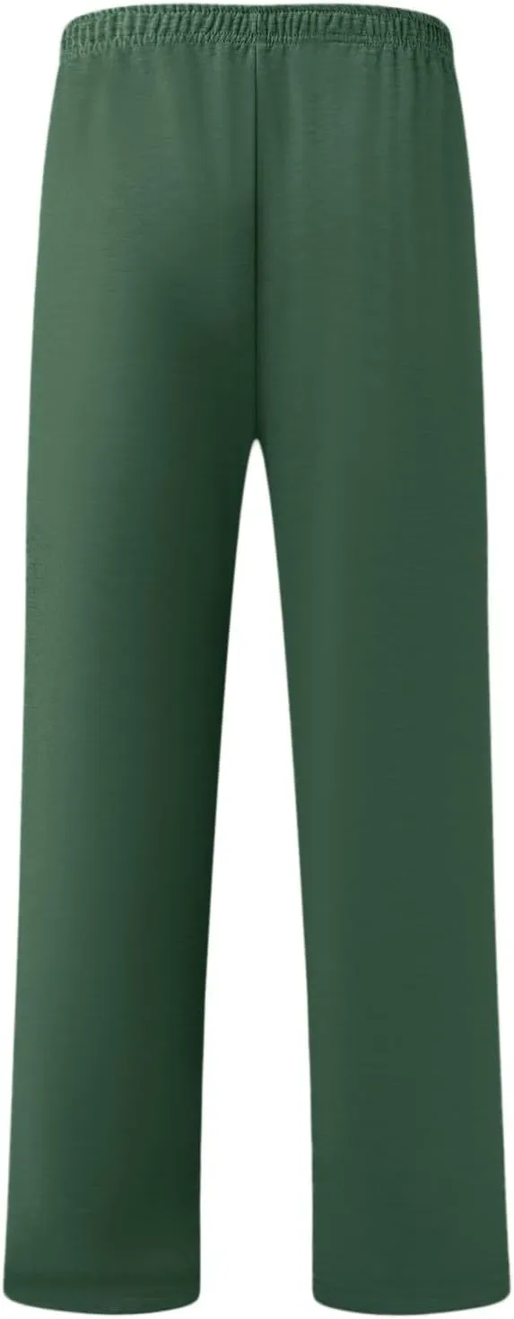 2024 Men's Cargo Sweatpants Stylish Casual Fleece Joggers Loose Fit Open Bottom Athletic Trousers for Men with Pockets