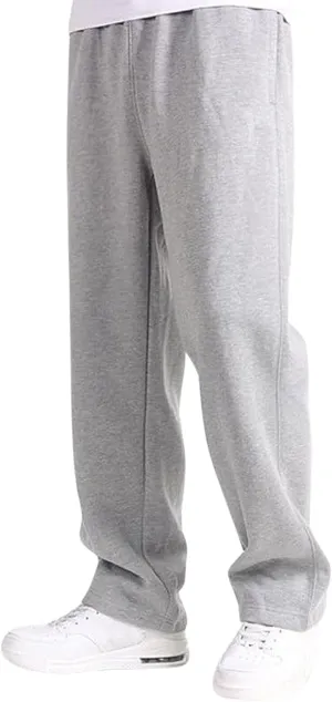 2024 Men's Cargo Sweatpants Stylish Casual Fleece Joggers Loose Fit Open Bottom Athletic Trousers for Men with Pockets