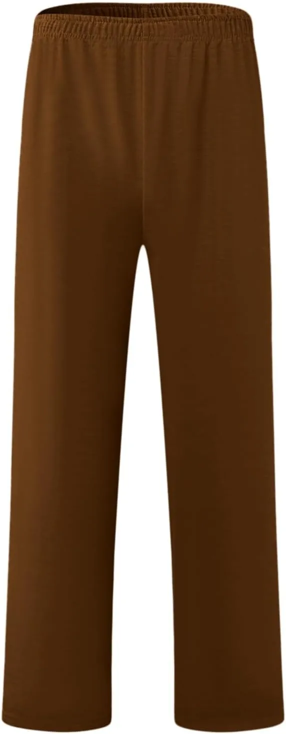 2024 Men's Cargo Sweatpants Stylish Casual Fleece Joggers Loose Fit Open Bottom Athletic Trousers for Men with Pockets