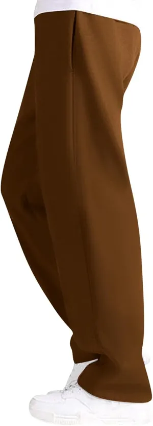 2024 Men's Cargo Sweatpants Stylish Casual Fleece Joggers Loose Fit Open Bottom Athletic Trousers for Men with Pockets