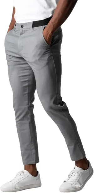 2024 Men's Casual Chinos Pants Slim Fit Skinny Stretch Dress Pants Expandable Waist Casual Suit Pants with Pockets