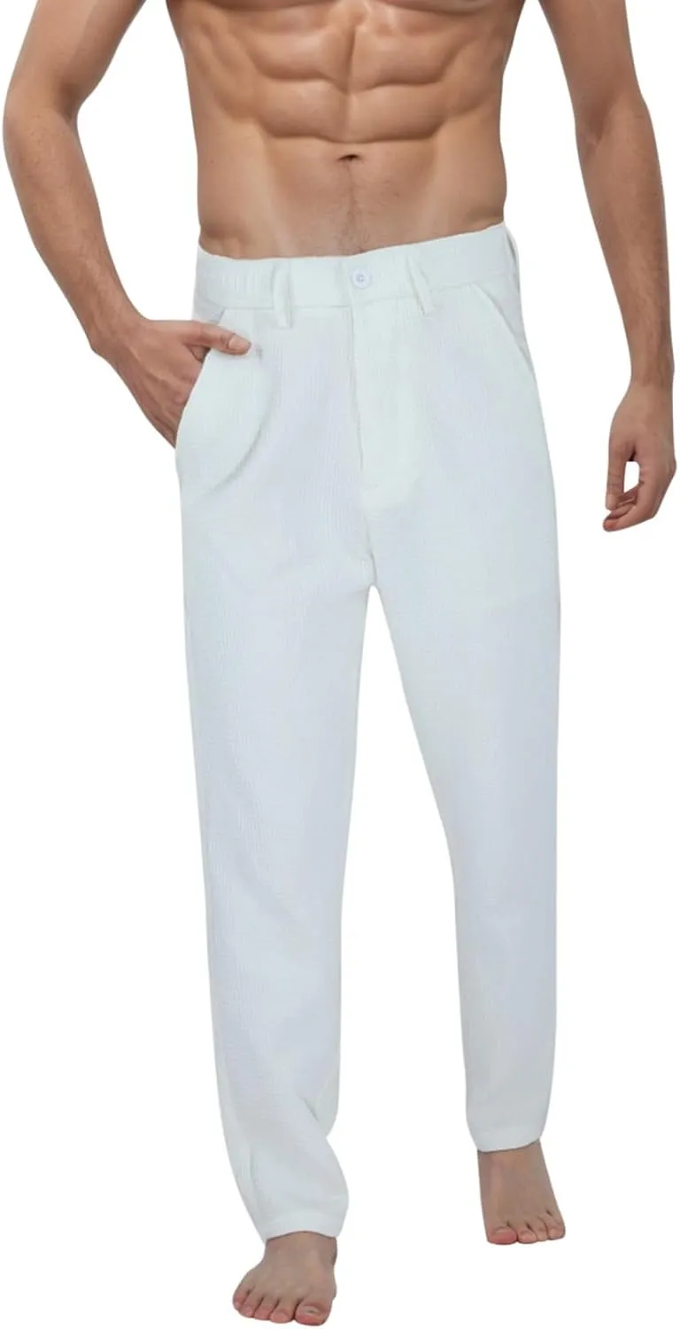 2024 Mens Golf Pants Fashion Casual Stretch Slim Fit Joggers Pants Hiking Travel Work Dress Pants Men Stylish Trousers