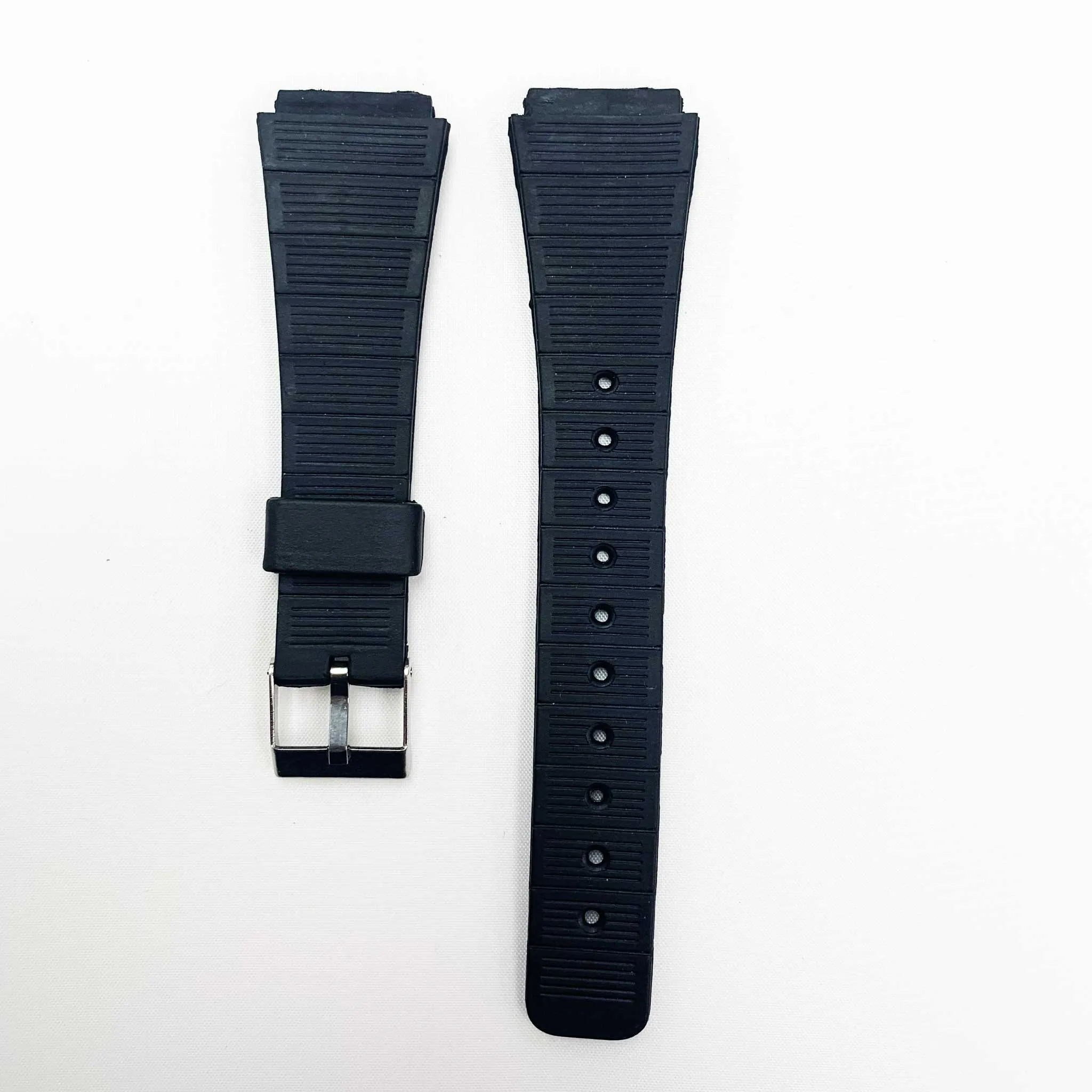 20MM PVC Plastic Watch Band Black CA20MF Special Fitting for Casio Timex Seiko Citizen Iron Man Watches