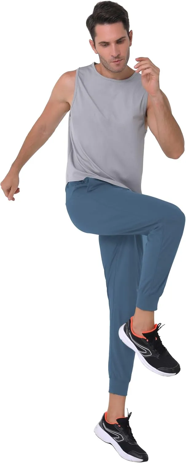 27" Inseam Athletic Jogger Pants for Short Men 7/8 Quick Dry Workout Tapered Stretch Sweatpants Casual