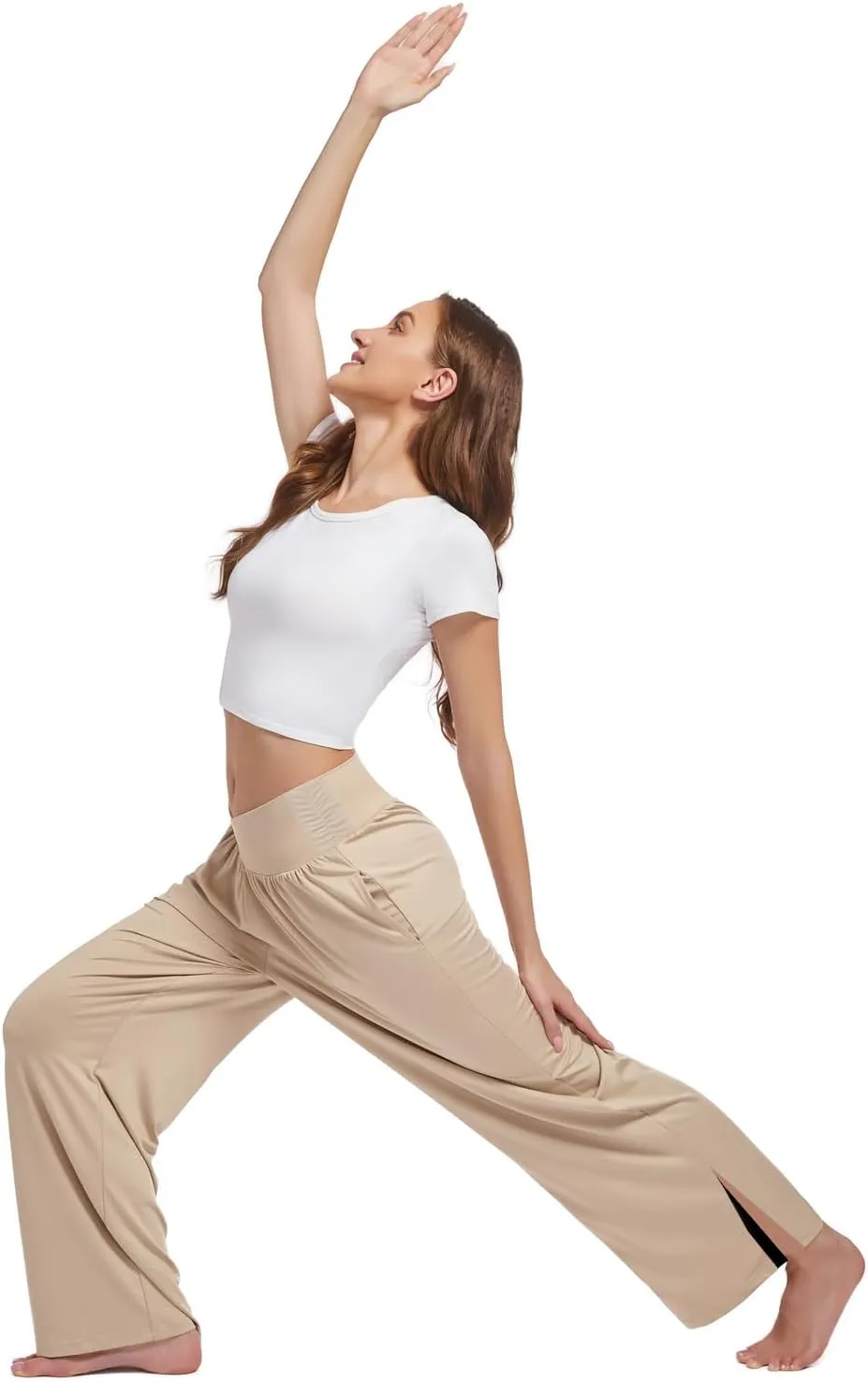 3PACK Womens Wide Leg Yoga Pants High Waisted Adjustable Tie Knot Joggers Loose Yoga Sweatpants Comfy Lounge Pajama
