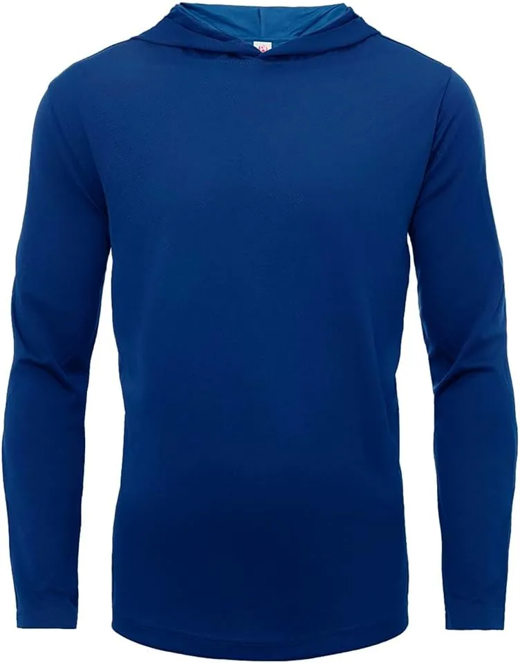 5 Pack Mens Long Sleeve Sun Protection Hooded Shirt Quick Dry Lightweight &Comfortable for Athletic Work Out Rash Guard