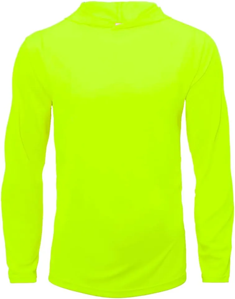 5 Pack Mens Long Sleeve Sun Protection Hooded Shirt Quick Dry Lightweight &Comfortable for Athletic Work Out Rash Guard