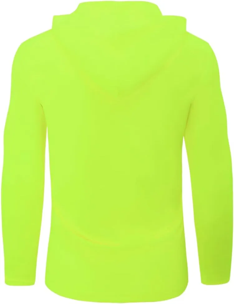 5 Pack Mens Long Sleeve Sun Protection Hooded Shirt Quick Dry Lightweight &Comfortable for Athletic Work Out Rash Guard
