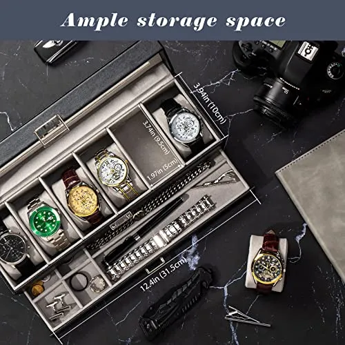 6 Slot Watch Box with Drawer