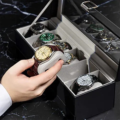 6 Slot Watch Box with Drawer