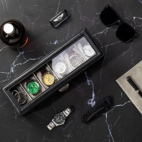 6 Slot Watch Box with Drawer
