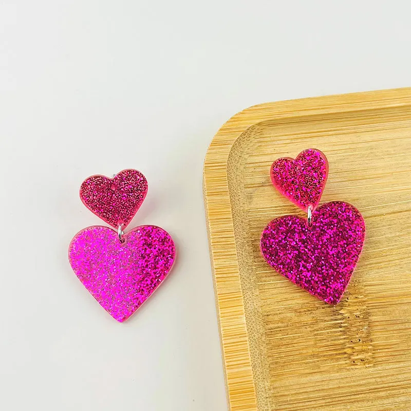 Acrylic Love Earrings Women Valentine's Day Personalized Jewelry