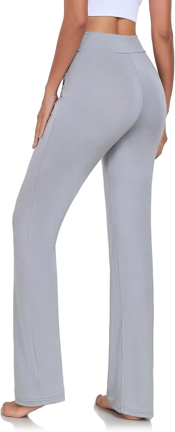 ADANIKI Womens Yoga Pants with Pockets Straight-Leg Loose Comfy Modal Drawstring Lounge Running Long Active Casual Sweatpants