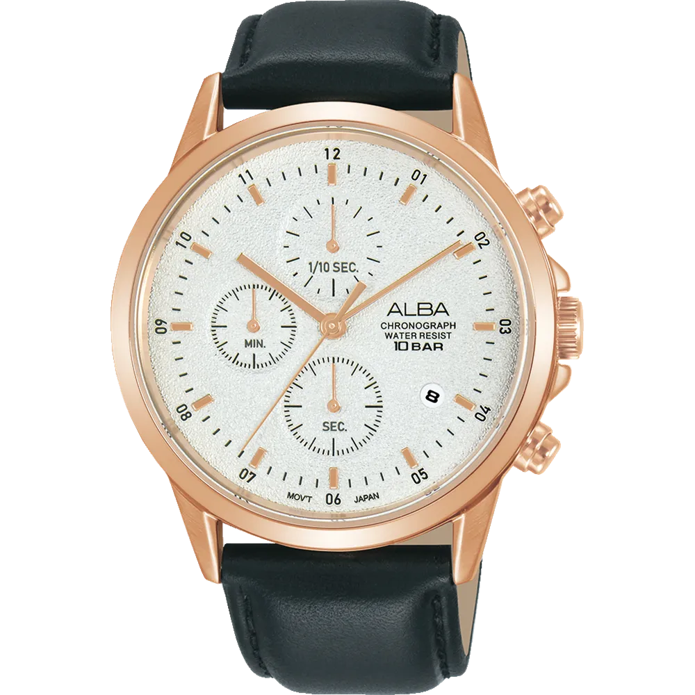 Alba Prestige Sports Chronograph Silver Dial Mens Watch AM3866X