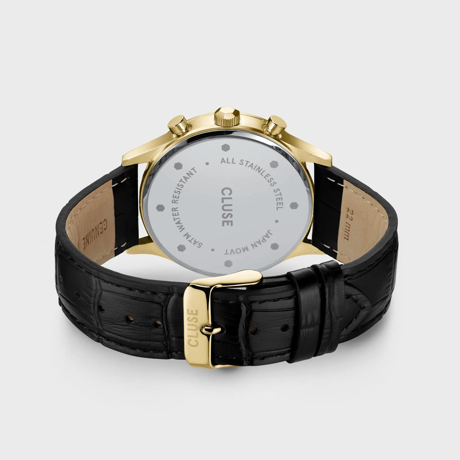 Anthéor Multifunction Watch Leather, Gold, Gold Colour