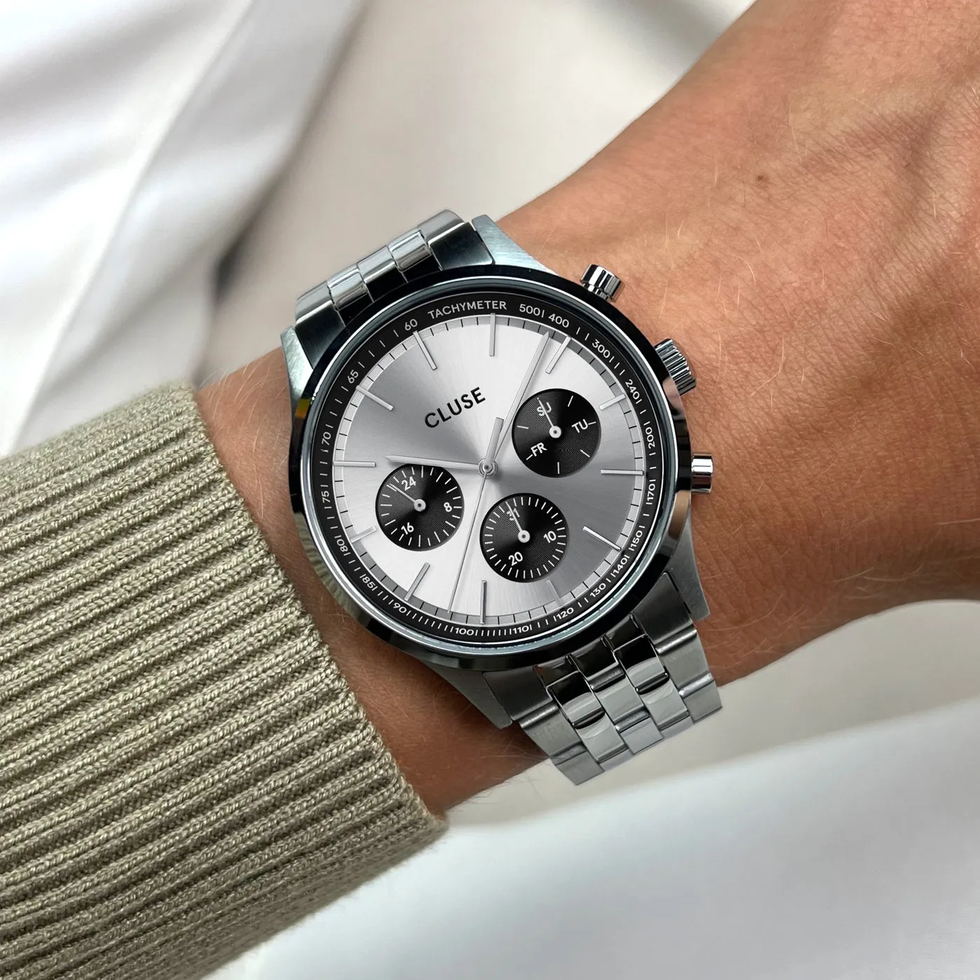 Anthéor Multifunction Watch Steel Silver, Silver Colour