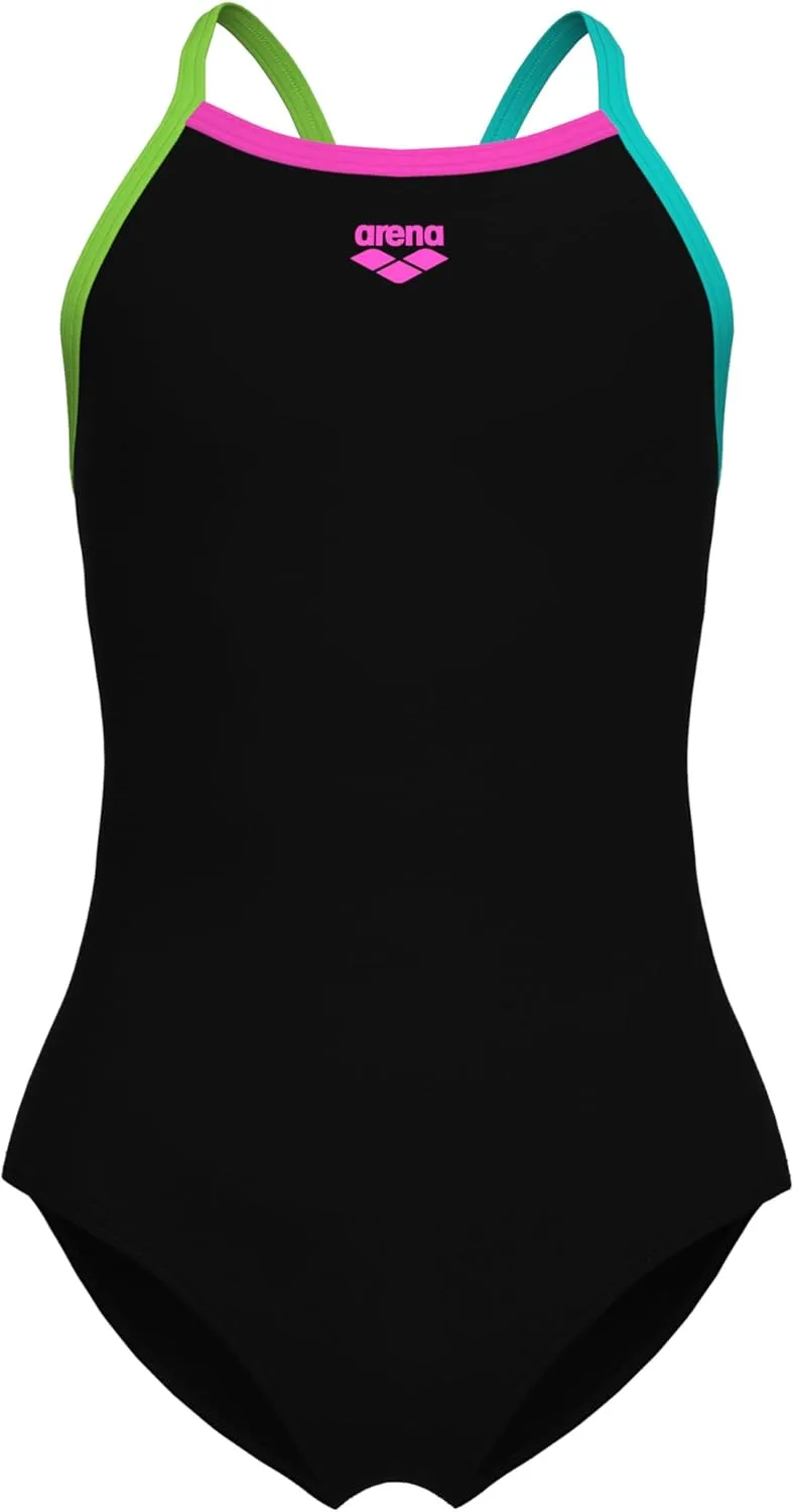 ARENA Feel Girls' Youth Light Drop Back Solid Swimsuit Waterfeel Fabric Comfortable One Piece Suit Pool or Beach