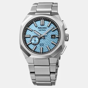 Astron Men Solar Blue Dial Analog Stainless Steel Watch SSJ027J1