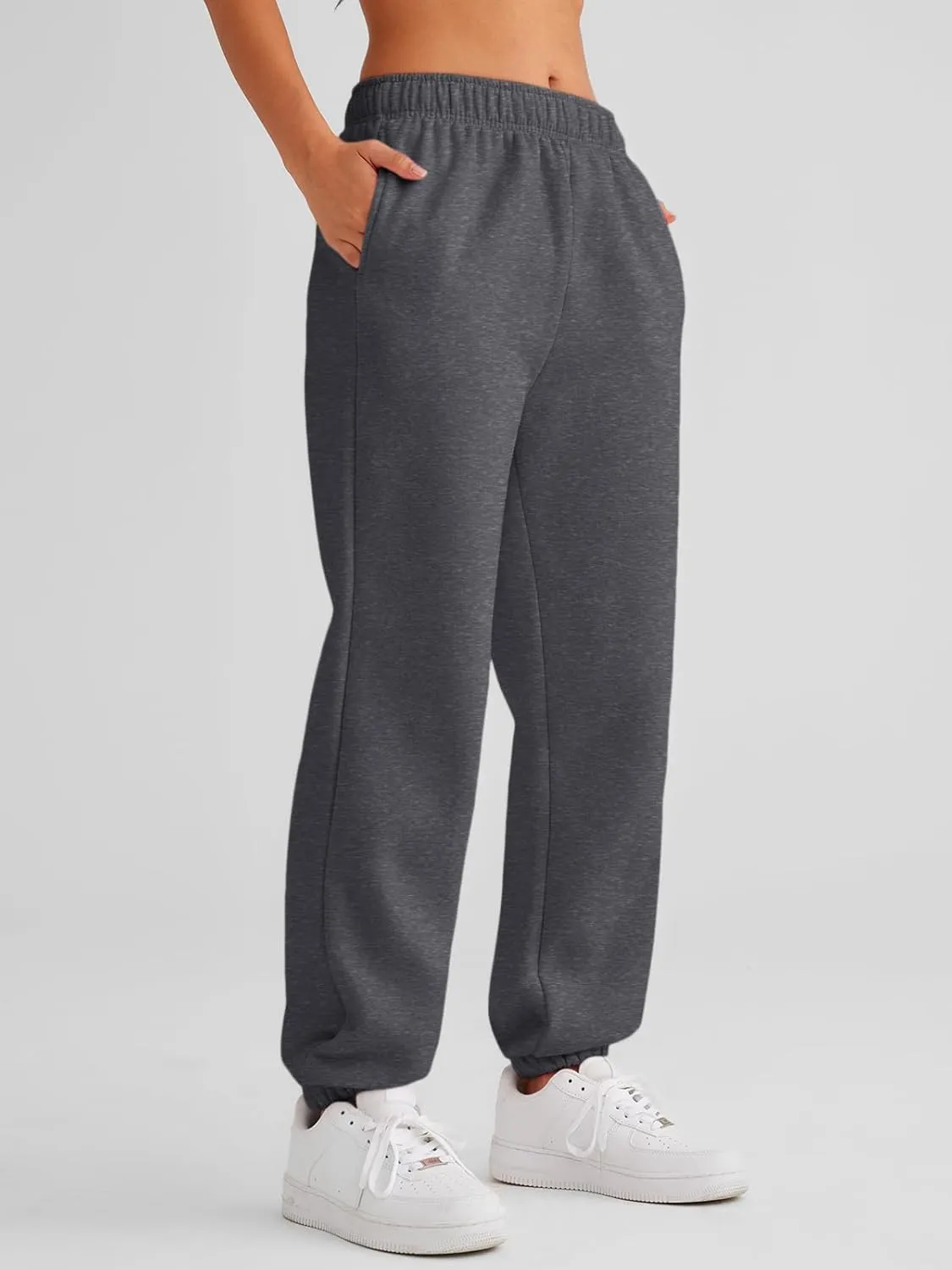 AUTOMET Womens Winter Casual Baggy Fleece Lined Sweatpants Fashion High Waisted Joggers Pants Athletic Clothes with Pockets