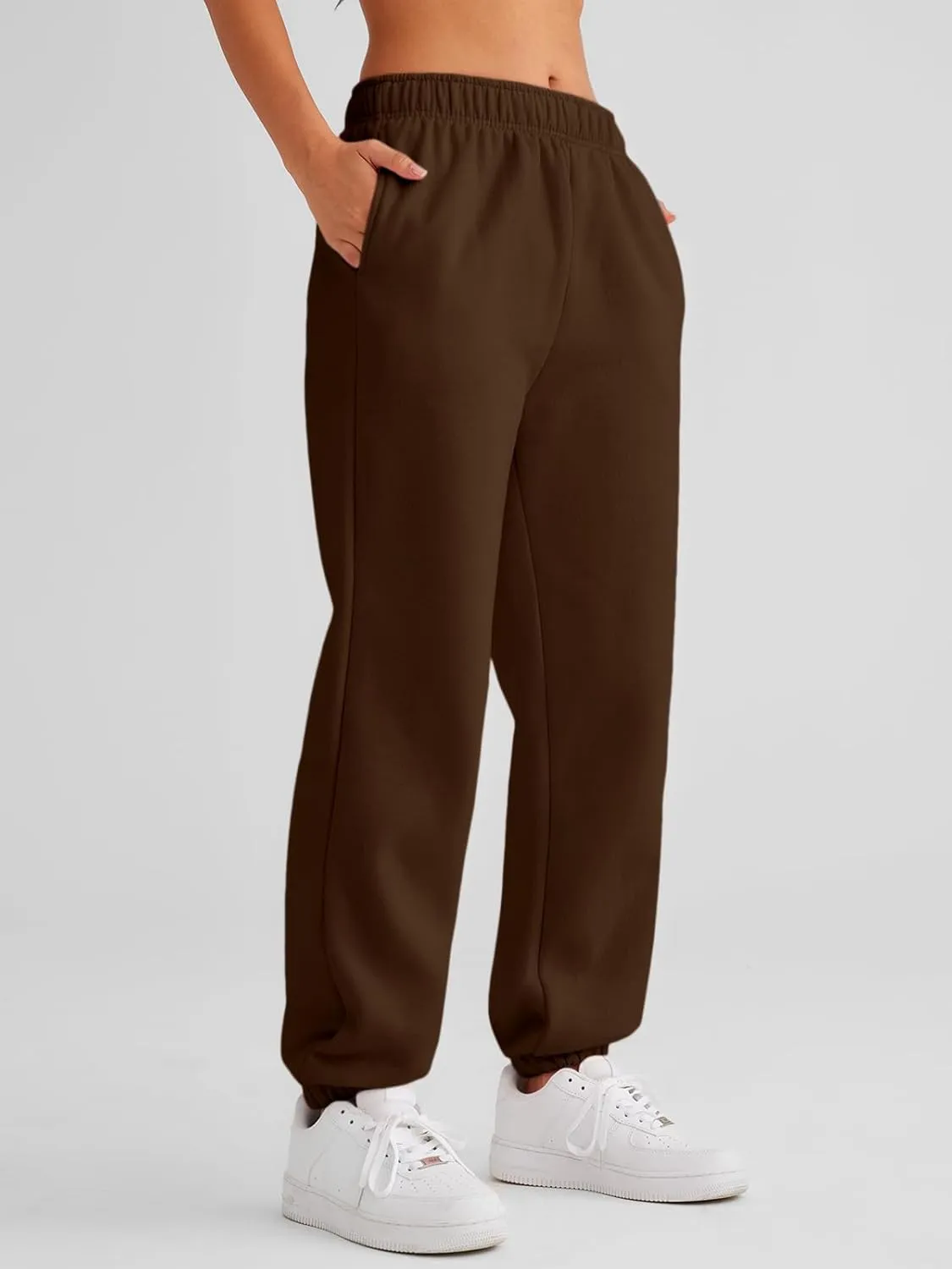 AUTOMET Womens Winter Casual Baggy Fleece Lined Sweatpants Fashion High Waisted Joggers Pants Athletic Clothes with Pockets