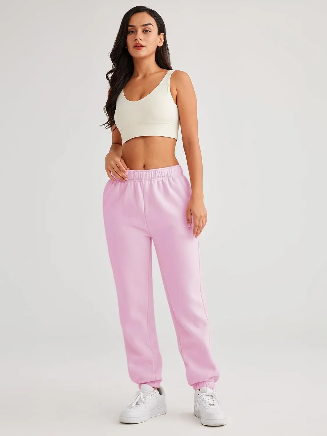 AUTOMET Womens Winter Casual Baggy Fleece Lined Sweatpants Fashion High Waisted Joggers Pants Athletic Clothes with Pockets