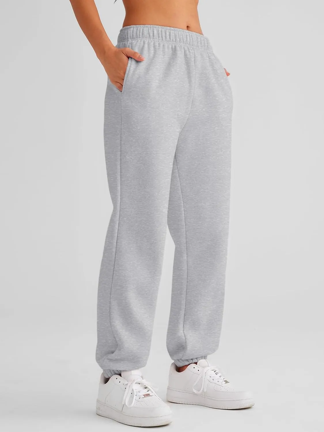 AUTOMET Womens Winter Casual Baggy Fleece Lined Sweatpants Fashion High Waisted Joggers Pants Athletic Clothes with Pockets