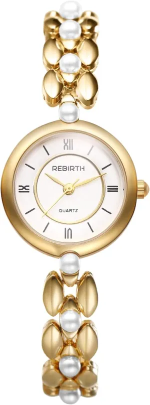 Avaner Women's Bracelet Wrist Watches: Analog Quartz Elegant Stainless Steel Pearl Strap Watches for Women Ladies