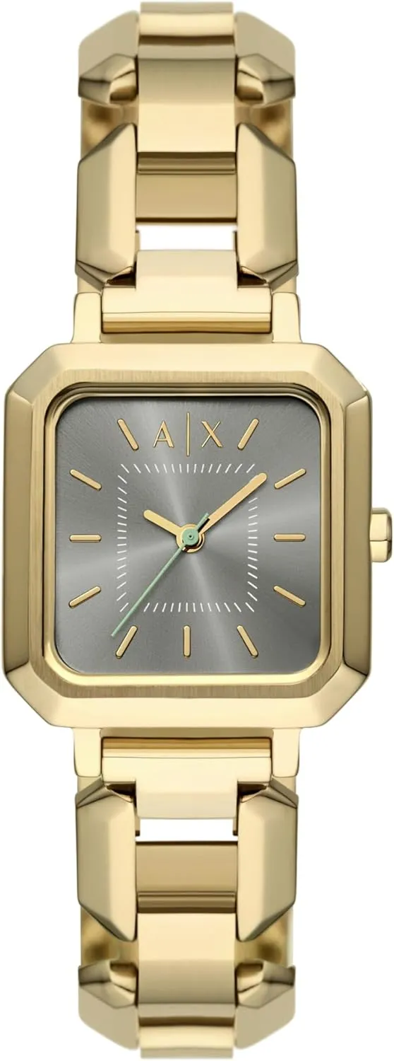 AX Armani Exchange Women's Watch, Square Watch for Women with Stainless Steel or Leather Band