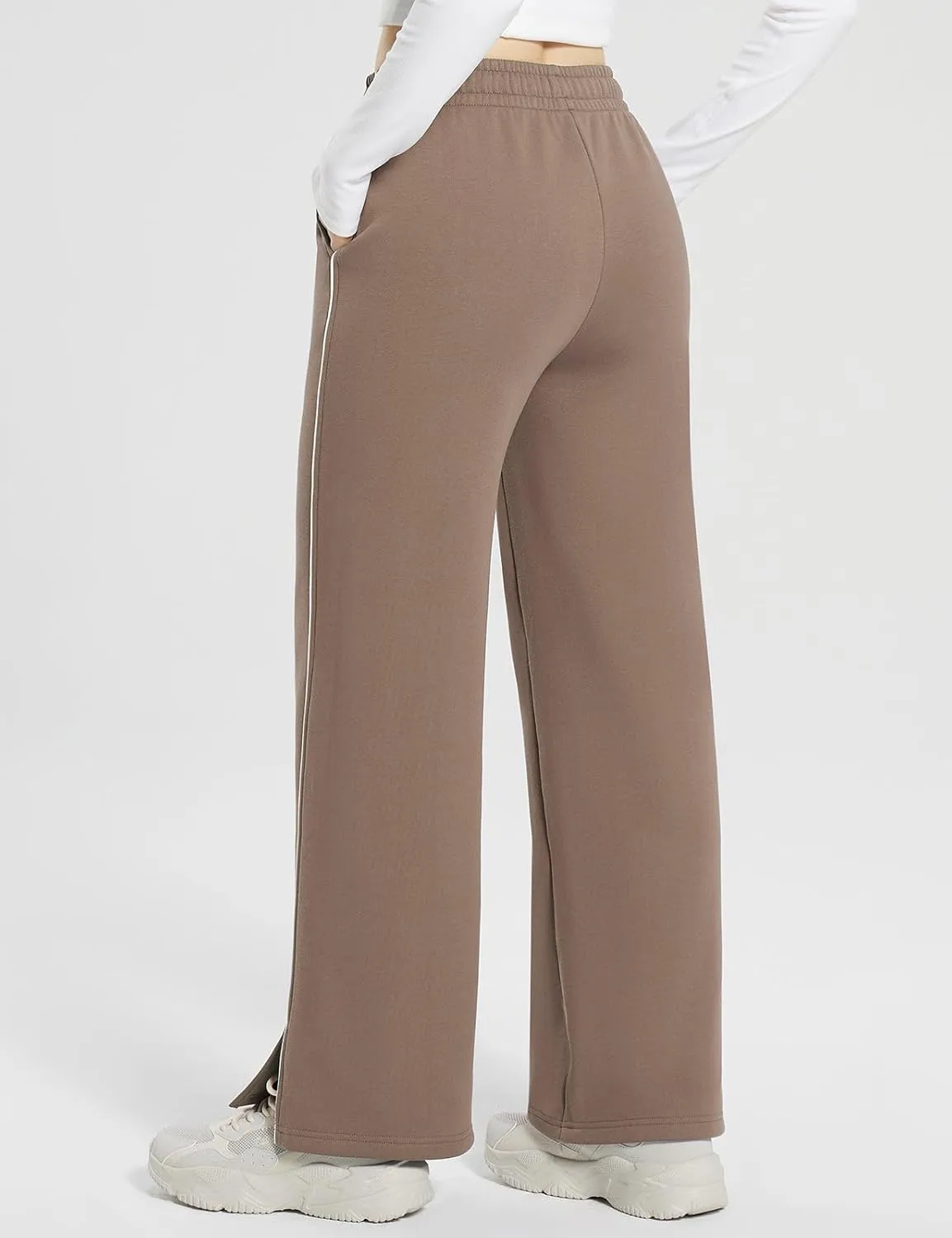 baleaf Womens Fleece Lined Wide Leg Sweatpants Drawstring Sweat Pants with Pockets Athletic Track Fall Winter