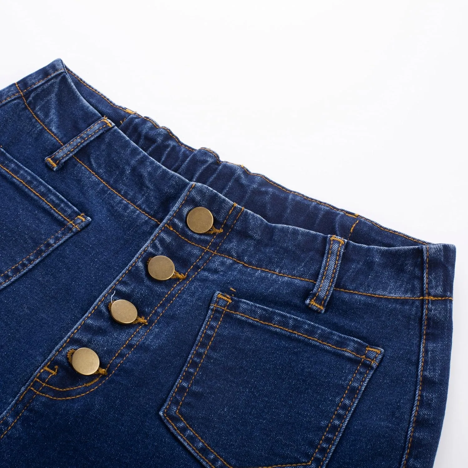 Belle Poque Women's Wide Leg Jeans High Waisted Stretchy Straight Leg Button Fly Denim Pants Trousers with Pockets