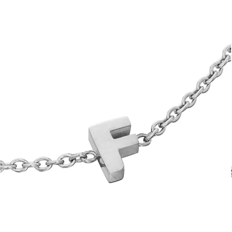Birthstone & Little Luxe Letter Bracelet (Silver)