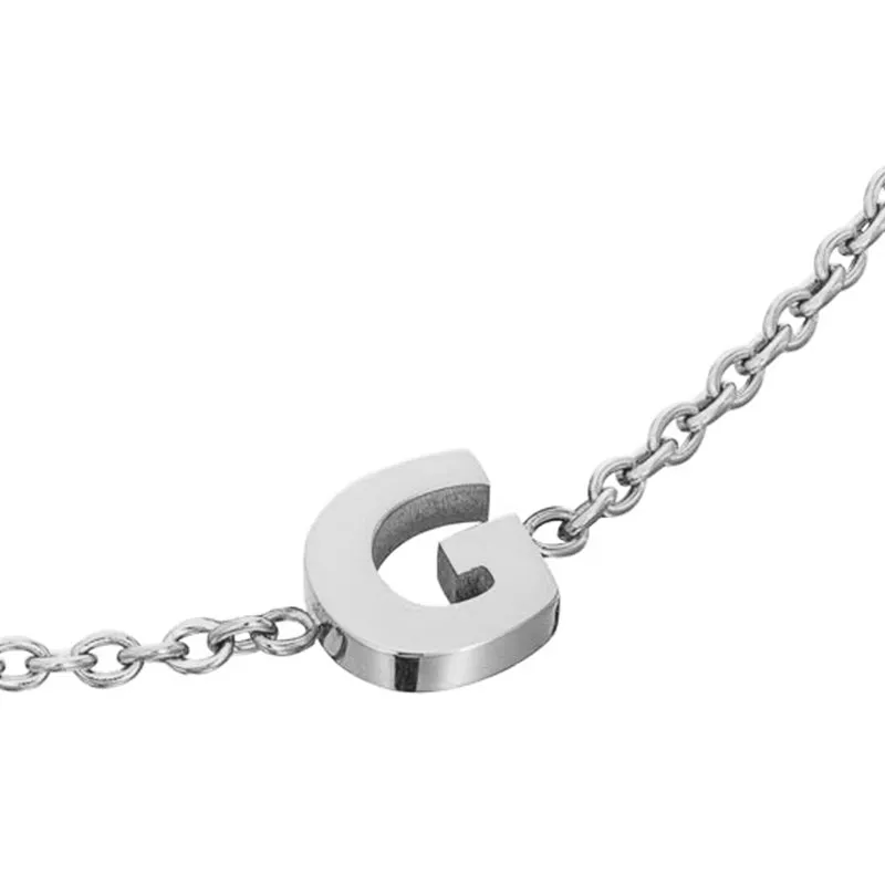 Birthstone & Little Luxe Letter Bracelet (Silver)