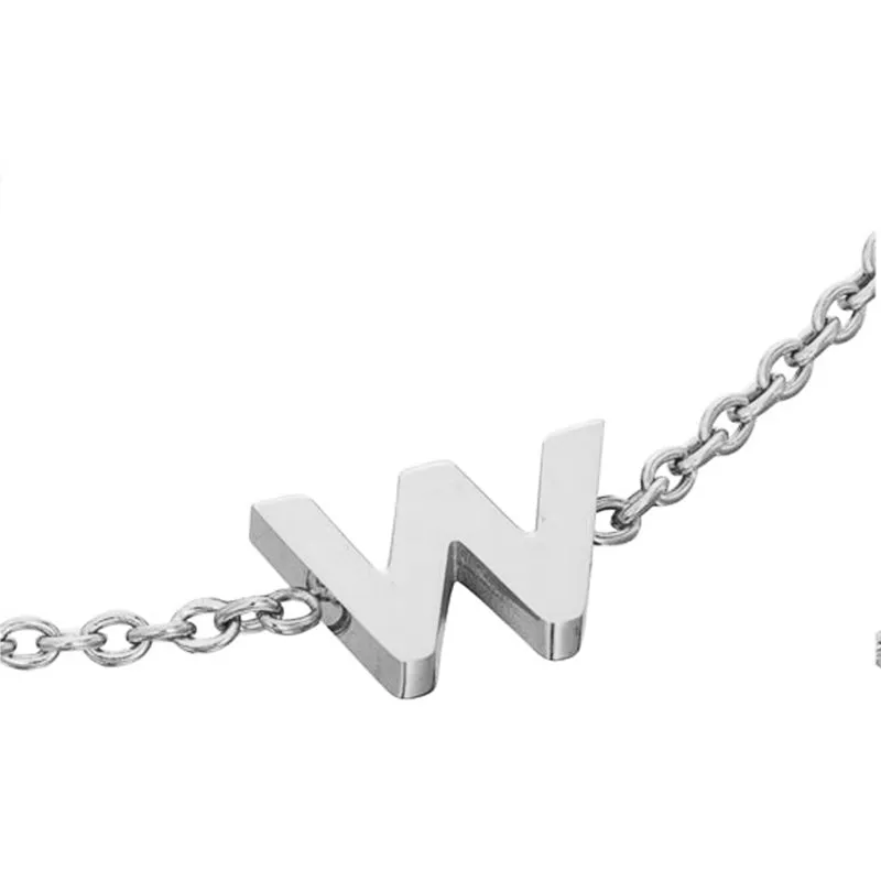 Birthstone & Little Luxe Letter Bracelet (Silver)
