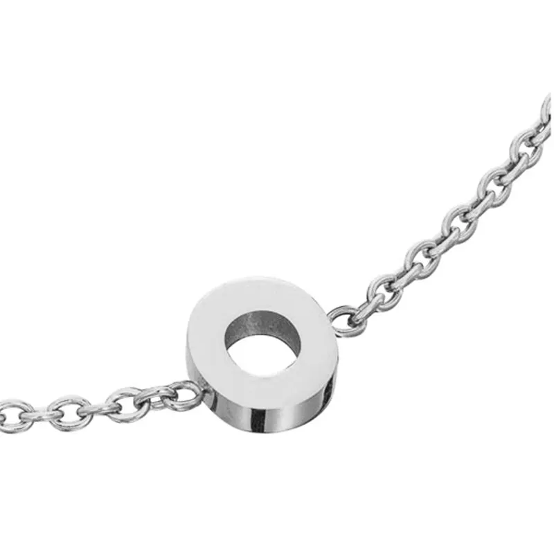 Birthstone & Little Luxe Letter Bracelet (Silver)