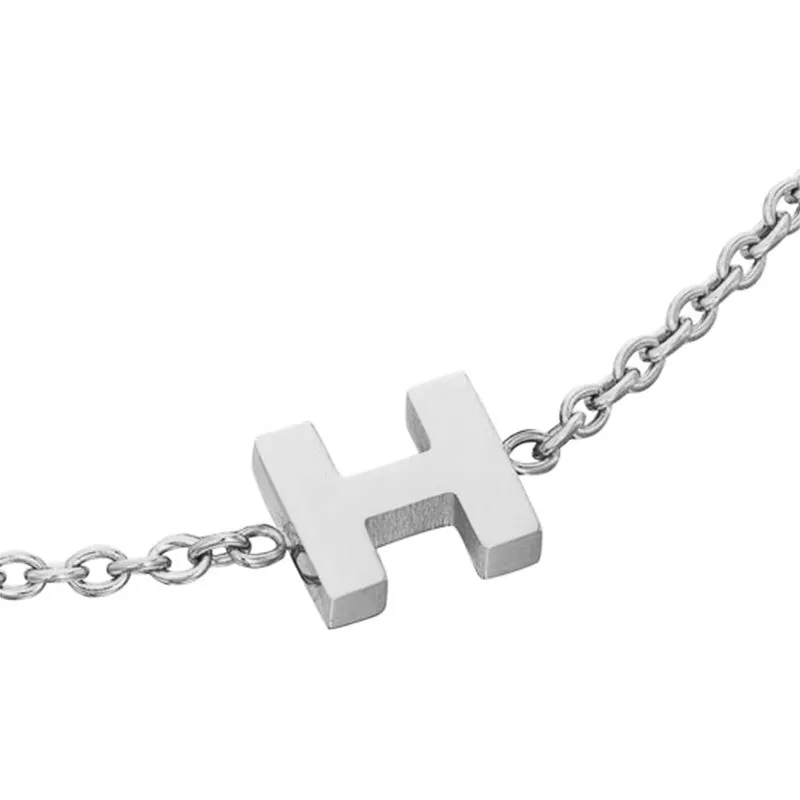 Birthstone & Little Luxe Letter Bracelet (Silver)
