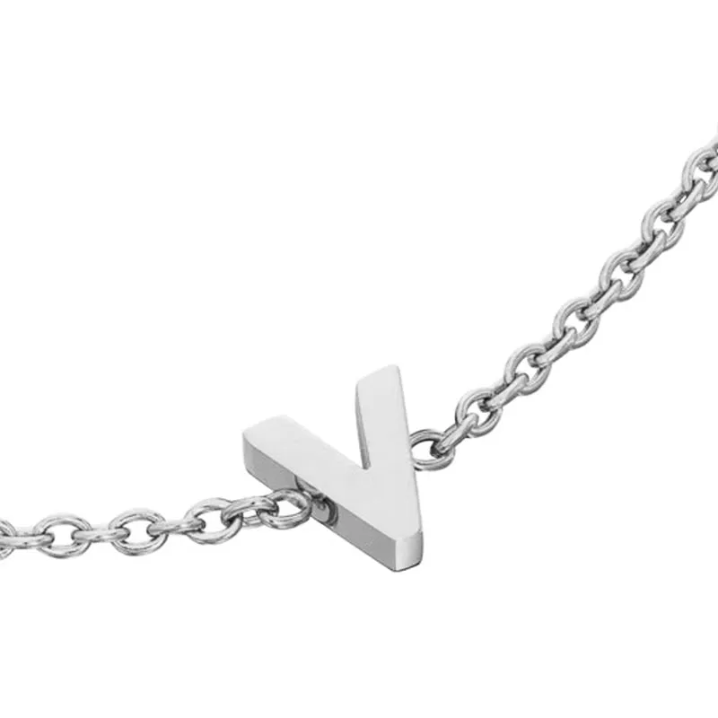 Birthstone & Little Luxe Letter Bracelet (Silver)