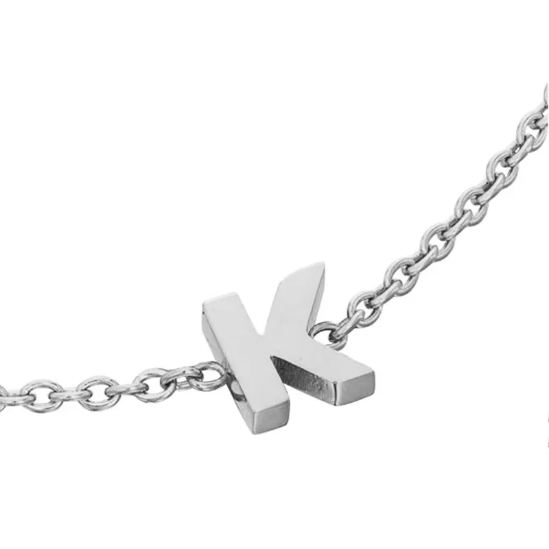 Birthstone & Little Luxe Letter Bracelet (Silver)