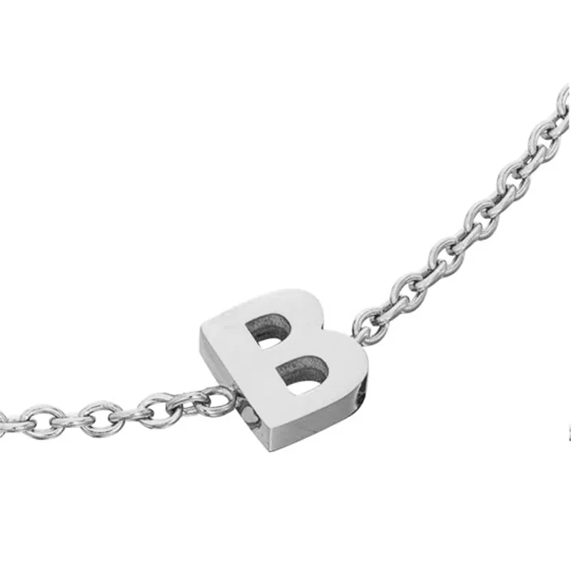 Birthstone & Little Luxe Letter Bracelet (Silver)