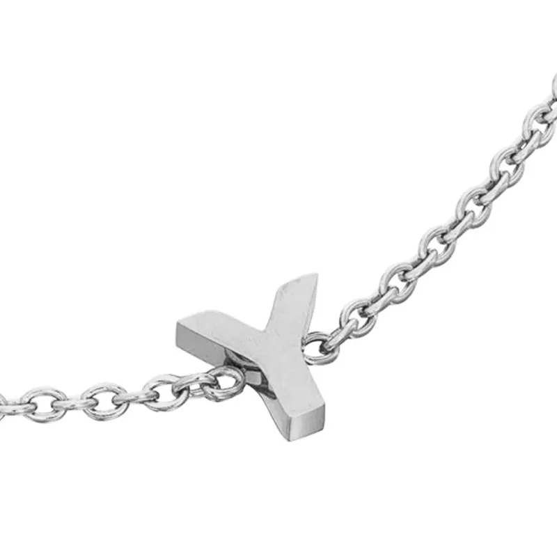Birthstone & Little Luxe Letter Bracelet (Silver)