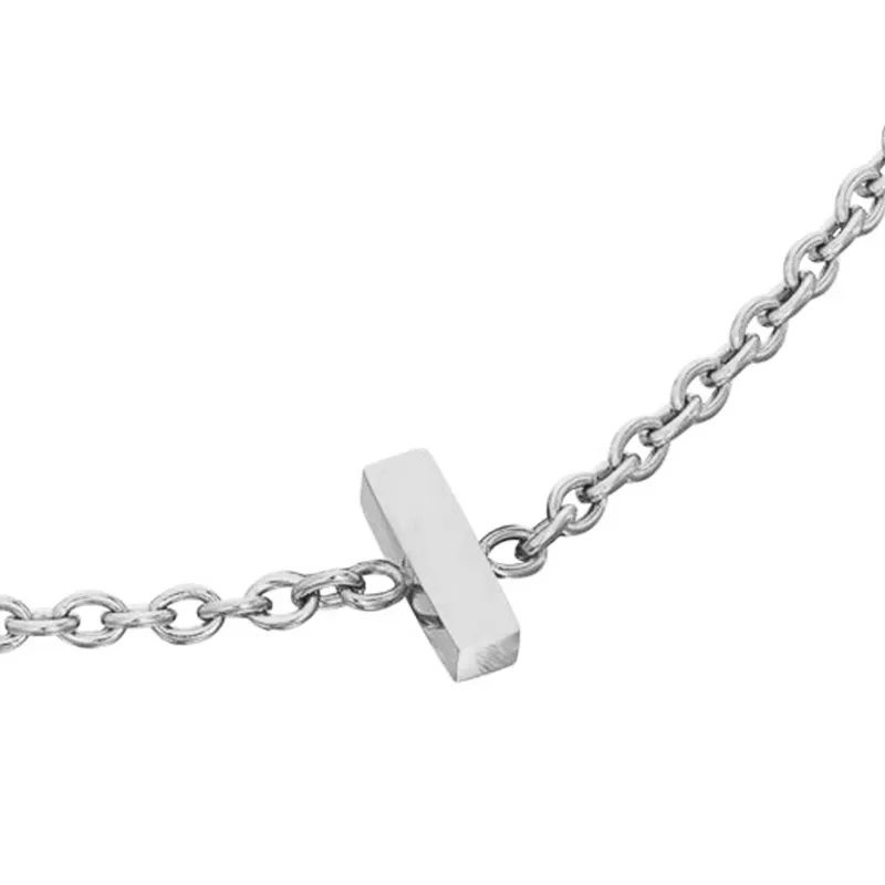 Birthstone & Little Luxe Letter Bracelet (Silver)