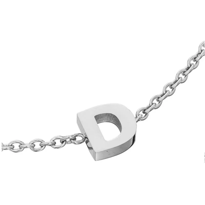 Birthstone & Little Luxe Letter Bracelet (Silver)