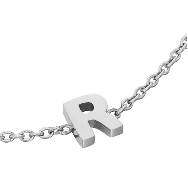 Birthstone & Little Luxe Letter Bracelet (Silver)