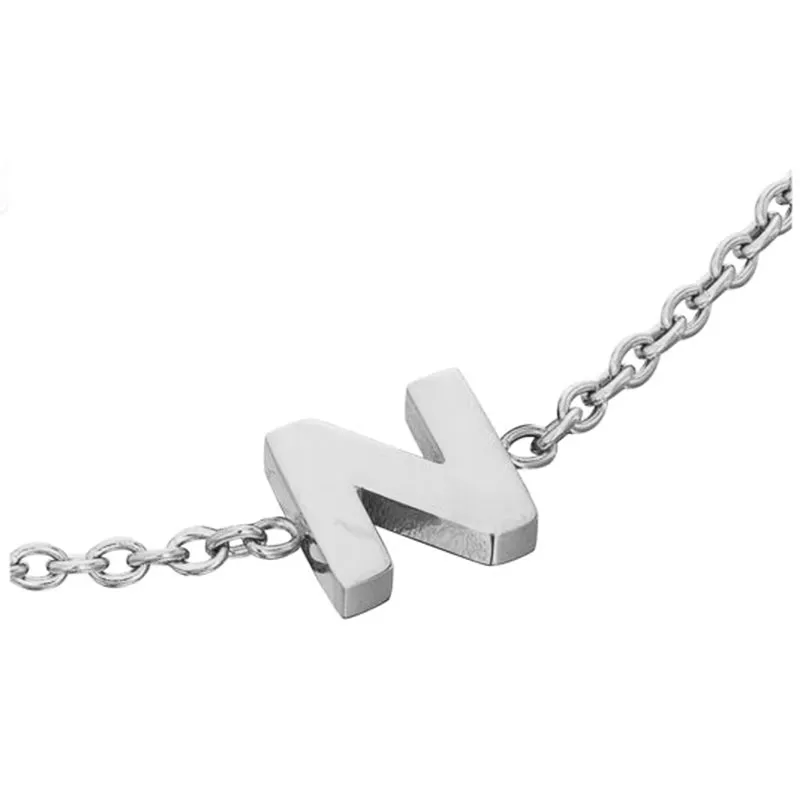 Birthstone & Little Luxe Letter Bracelet (Silver)